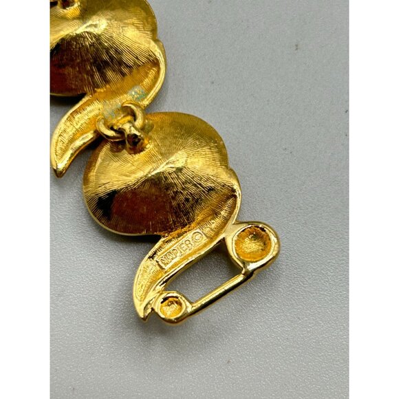 Napier 1990 Bracelet Book Piece Gold Plated Swarovski Crystals Hollywood Series - Picture 8 of 8